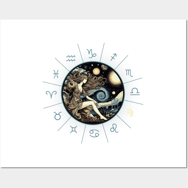 ZODIAC Virgo - Astrological VIRGO - VIRGO - ZODIAC sign - Van Gogh style - 13 Wall Art by ArtProjectShop